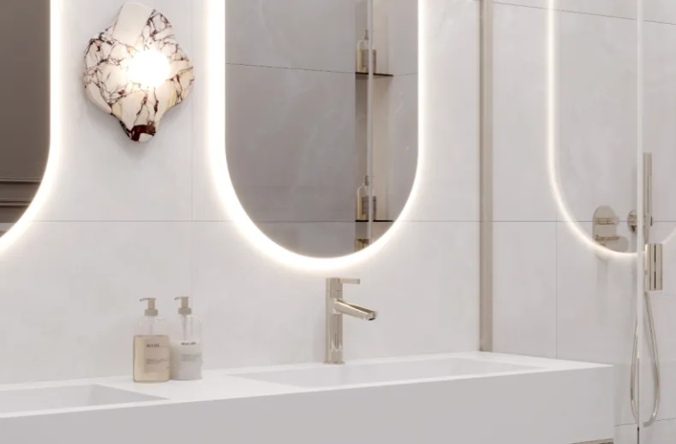 Керамогранит Laparet LP6012G0511R Seta Avorio кремовый глянцевые чернила 59,5х119,1