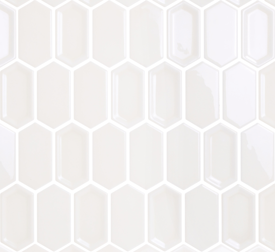 Мозаика LeeDo Ceramica Crayon White glos (38x76x8) 278х304, рельефная глянцевая