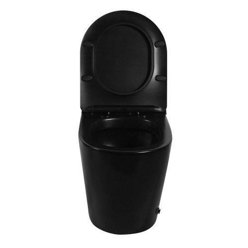 Унитаз ABBER Bequem AC1115PMB приставной черный матовый с импульсным смывом