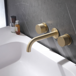 Смеситель ABBER Wasser Kreis AF81122G для раковины скрытого монтажа, золото матовое