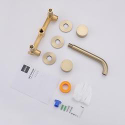 Смеситель ABBER Wasser Kreis AF81122G для раковины скрытого монтажа, золото матовое