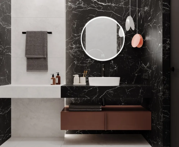 Керамогранит Laparet LP6060G0131R Intense Nero чёрный матовый карвинг 59,5х59,5