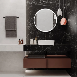 Керамогранит Laparet LP6060G0131R Intense Nero чёрный матовый карвинг 59,5х59,5