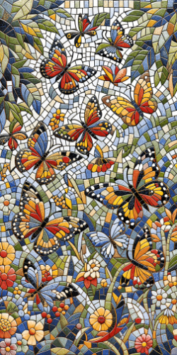 Керамогранит Декоративное панно MDetails Winged Jewels (набор из 4шт. 60x120) 120x240