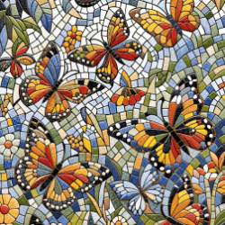 Керамогранит Декоративное панно MDetails Winged Jewels (набор из 4шт. 60x120) 120x240