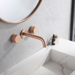 Смеситель ABBER Wasser Kreis AF81122MRG для раковины скрытого монтажа, розовое золото матовое