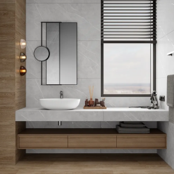 Керамогранит Laparet LP6060G0071R Lune Grigio серый матовый карвинг 59,5х59,5