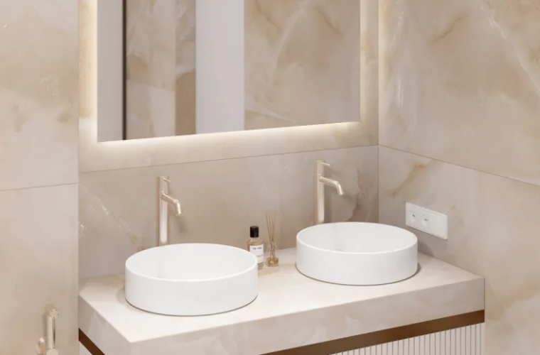 Керамогранит Laparet LP6012G0521R Cammeo Oro бежевый глянцевые чернила 59,5х119,1