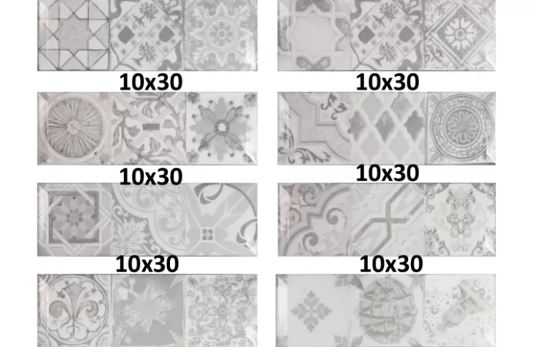 Керамическая плитка Monopole Antique Gris brillo bisel 10x30