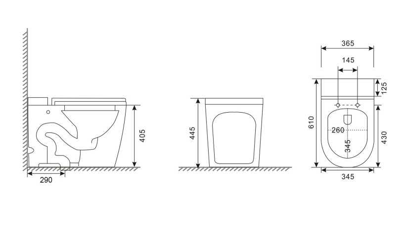 Унитаз ABBER Bequem AC1114P приставной белый с импульсным смывом