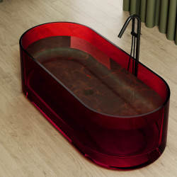 Прозрачная ванна ABBER Kristall AT9708Rubin красная