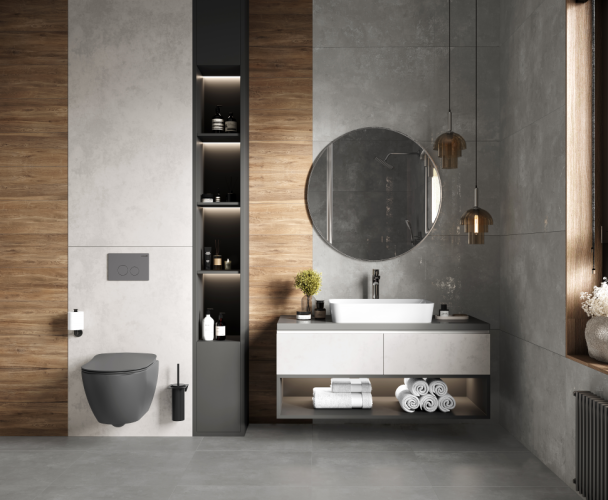 Керамогранит Ceradim SG604120R Норд Грис серый матовый карвинг 59,50x59,50