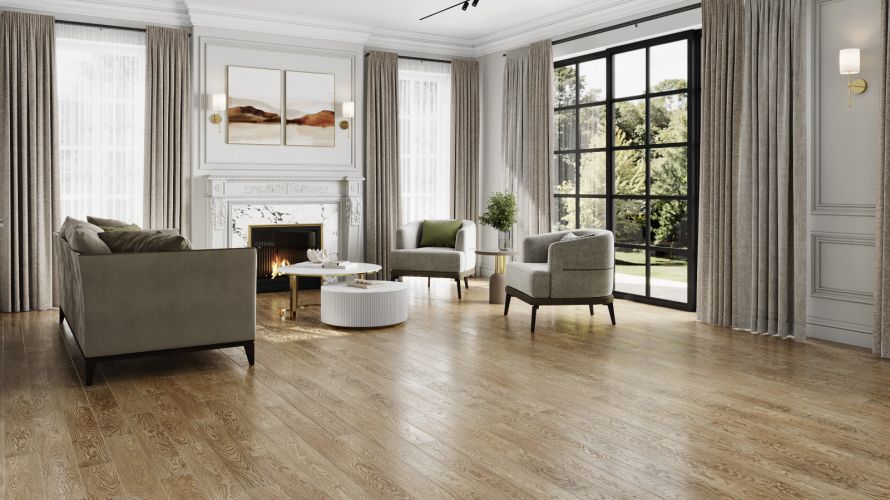 Паркетная доска Amber Wood A12.31.10.125-001 Дуб Селект 909x125x14 мм