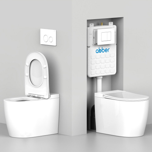 Унитаз ABBER Bequem AC1113 приставной белый, безободковый