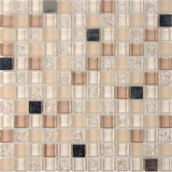 Мозаика Pixmosaic PIX716 из стекла и металла, чип 23x23 мм, сетка 300х300x8 мм