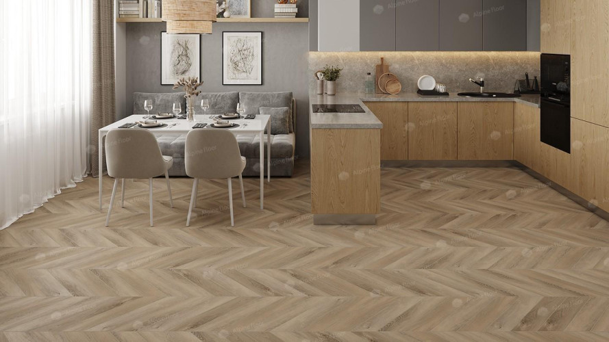 Кварцвиниловая плитка Alpine Floor Chevron Alpine Дуб Синистра ECO 18-6 MC