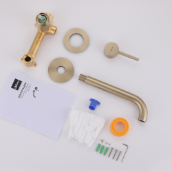 Смеситель ABBER Wasser Kreis AF8112G для раковины скрытого монтажа, золото матовое