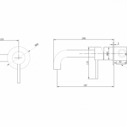 Смеситель ABBER Wasser Kreis AF8112G для раковины скрытого монтажа, золото матовое