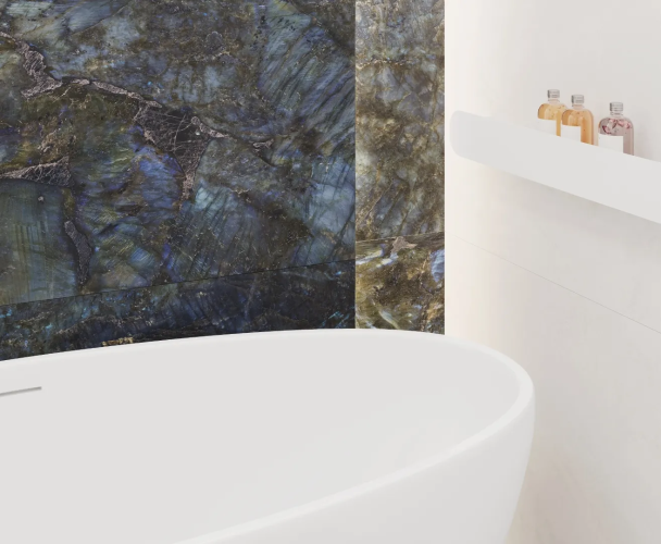 Керамогранит Laparet х9999309526 Rigel Azul синий матовый+гл.чернила 80x160