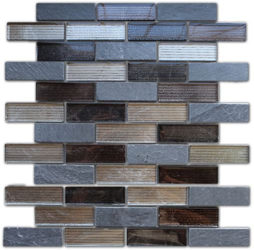 Мозаика LeeDo Ceramica Alcantara Nero (23x73x8) 260x298, глянцевая и матовая