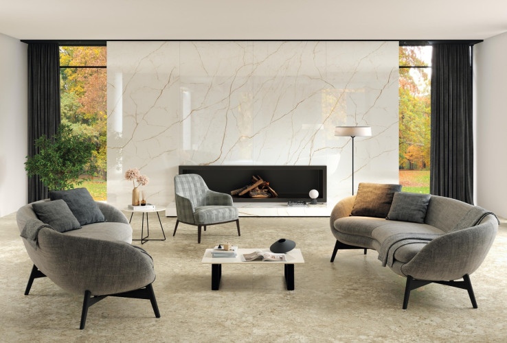 Керамогранит Atlas Concorde Russia 610015000700 Forte dei Marmi Quark Sahara Blanc Lapp Rett 80x80