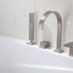 Смеситель ABBER Wasserfall AF8613SP на борт ванны, сатин