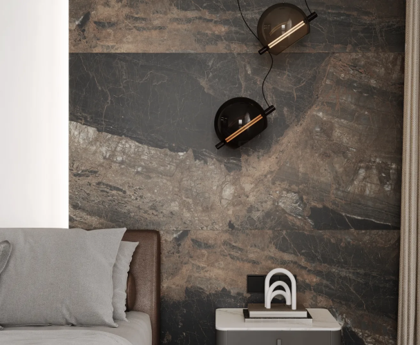 Керамогранит Laparet х9999309524 Lunar Marron коричневый матовый+гл.чернила 80х160