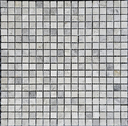 Мозаика Pixel Mosaic PIX 328 Tundra Grey, чип 15х15 мм, сетка 305х305х4 мм, Полированная
