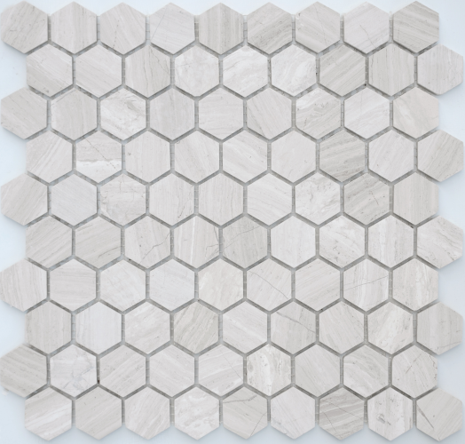 Мозаика LeeDo Ceramica Travertino silver MAT hex (18x30x6) 285x305, матовая
