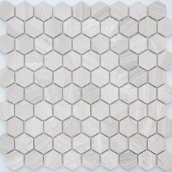 Мозаика LeeDo Ceramica Travertino silver MAT hex (18x30x6) 285x305, матовая