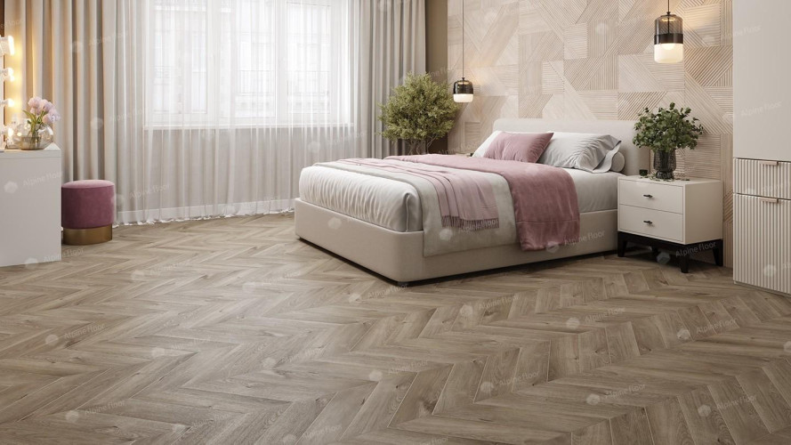 Кварцвиниловая плитка Alpine Floor Chevron Alpine Дуб Натуральный Отбеленный ECO 18-3 MC