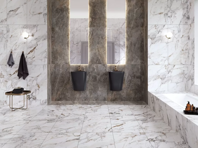 Керамогранит Vitra K949808FLPR Marble-X Бреча Капрайа Белый Полированный 60x120