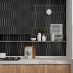 Плитка Equipe Costa Nova 28438 Black Glossy 5x20