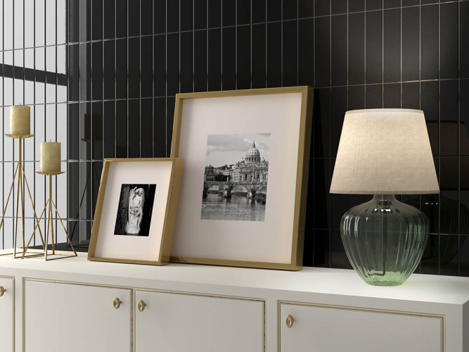 Плитка Equipe Costa Nova 28438 Black Glossy 5x20