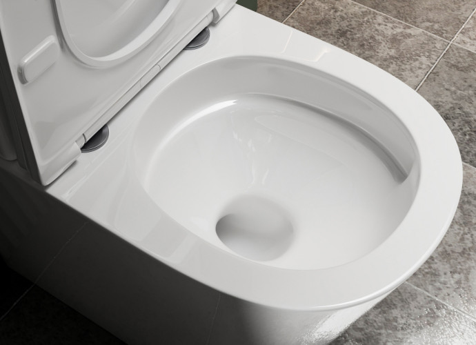 Унитаз ABBER Bequem AC1112T компакт белый, безободковый, смыв торнадо