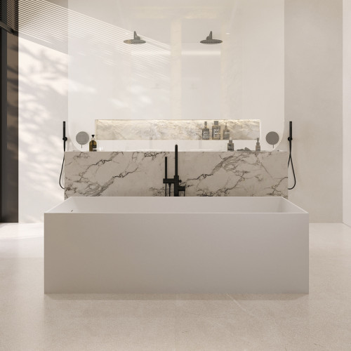 Ванна из искусственного камня ABBER Stein AS9642-1.8 белая матовая