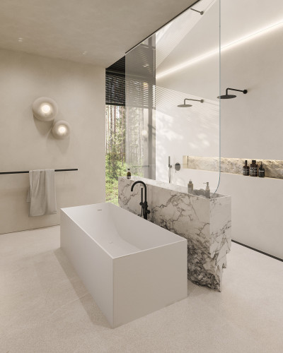 Ванна из искусственного камня ABBER Stein AS9642-1.8 белая матовая