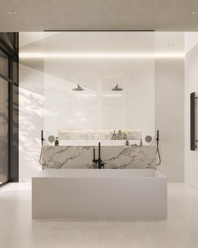 Ванна из искусственного камня ABBER Stein AS9642-1.8 белая матовая