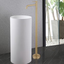 Смеситель ABBER Wasser Kreis AF8140G напольный для раковины, золото матовое