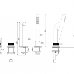 Смеситель ABBER Emotion 316 AF8813BRG на борт ванны, розовое золото брашированное