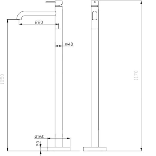 Смеситель ABBER Wasser Kreis AF8140NG напольный для раковины, никель