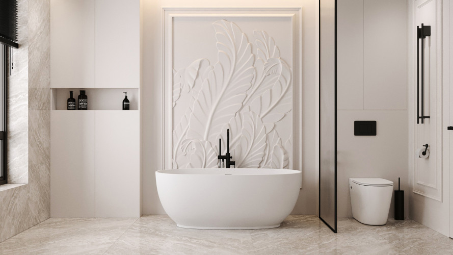 Ванна из искусственного камня ABBER Stein AS9641-1.4 белая матовая