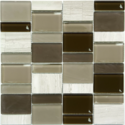 Мозаика NSmosaic S-837 стекло (15,23,48х98х8) 298х298, матовая