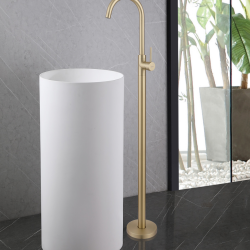 Смеситель ABBER Wasser Kreis AF8141G напольный для раковины, золото матовое