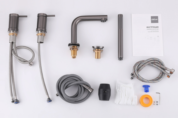 Смеситель ABBER Emotion AF8813NG на борт ванны, никель