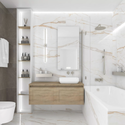 Керамогранит Ceradim х9999301486 Calacatta Goddes Gold Белый Полированный 60х120