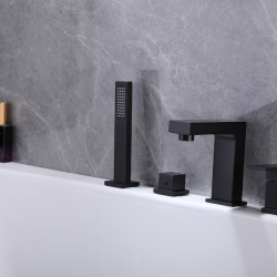 Смеситель ABBER Daheim AF8213B на борт ванны, черный матовый