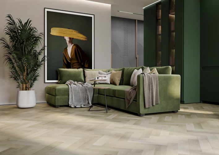 Кварцевый ламинат SPC Fargo Herringbone Дуб Рокфорд 44-10004-1