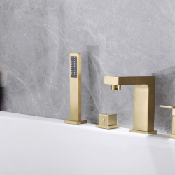 Смеситель ABBER Daheim AF8213G на борт ванны, золото матовое
