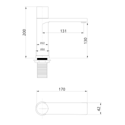 Смеситель ABBER Rund AF8710B для раковины, черный матовый
